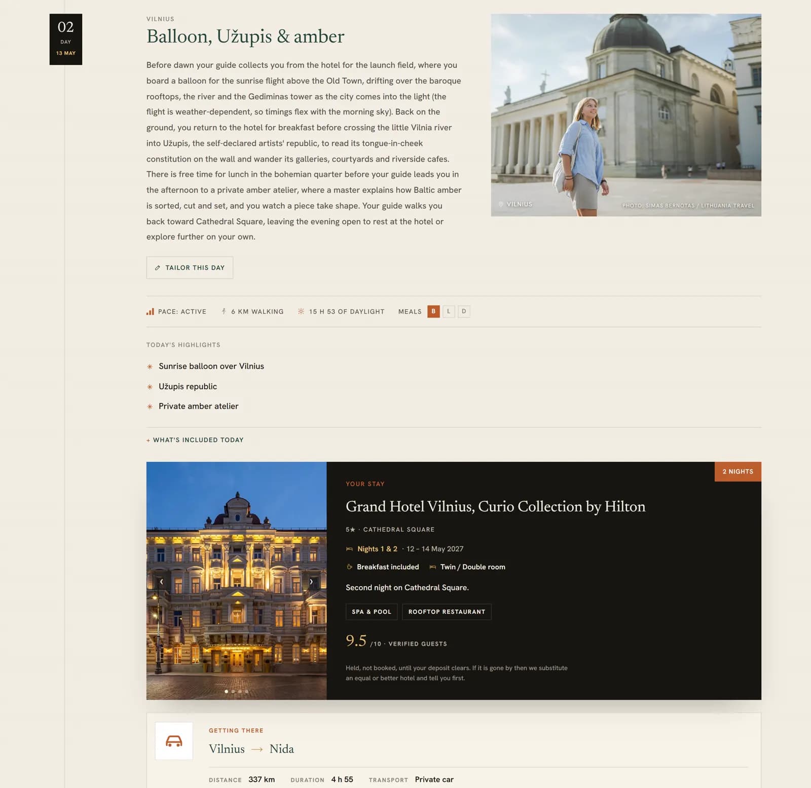 The Three Crowns — a day in the client itinerary