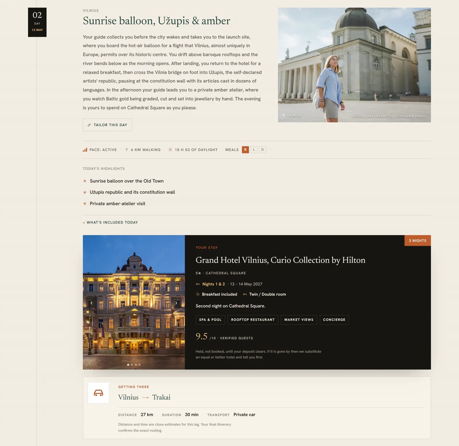 Best of Lithuania — a day in the client itinerary