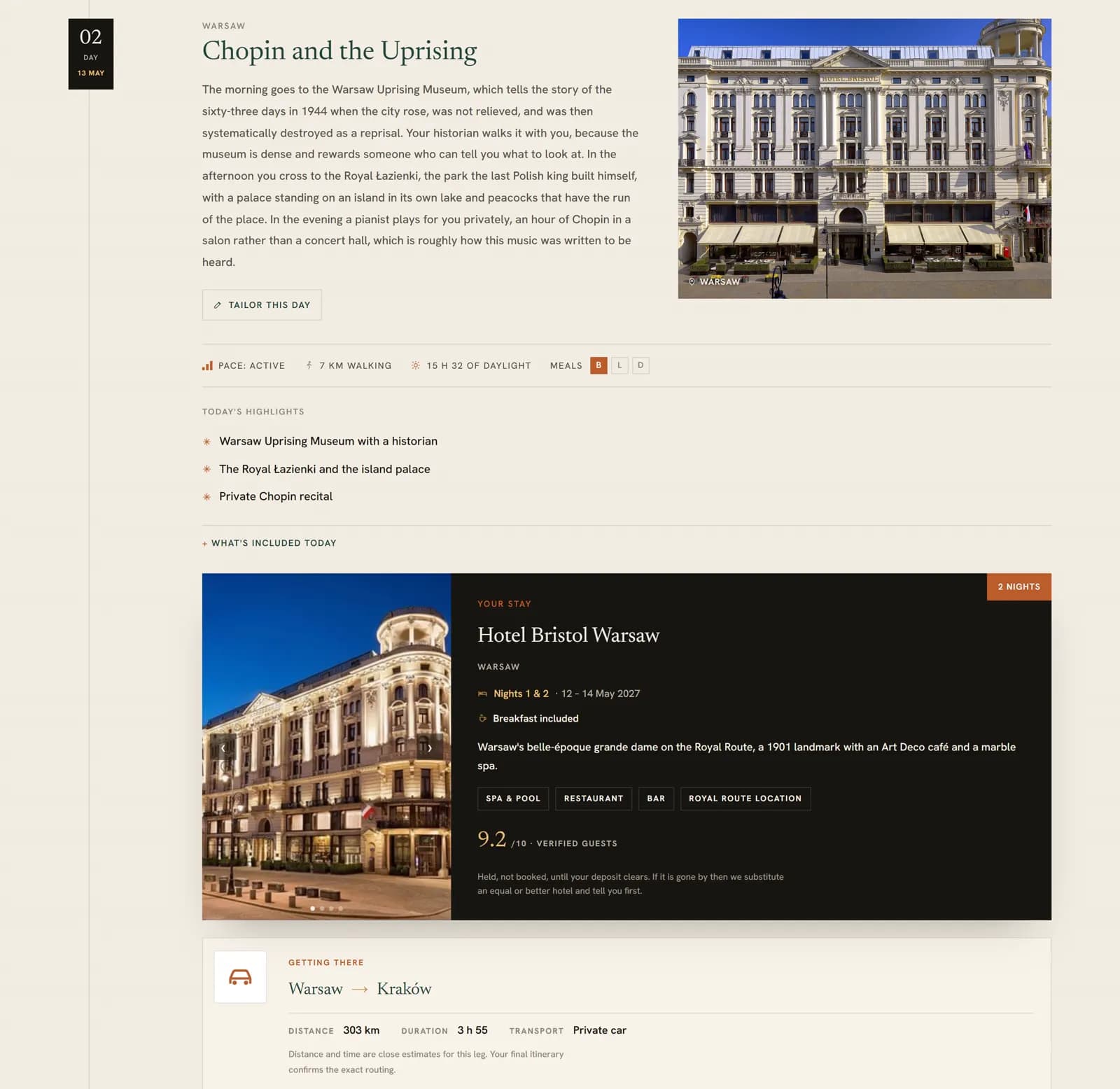 Best of Poland — a day in the client itinerary