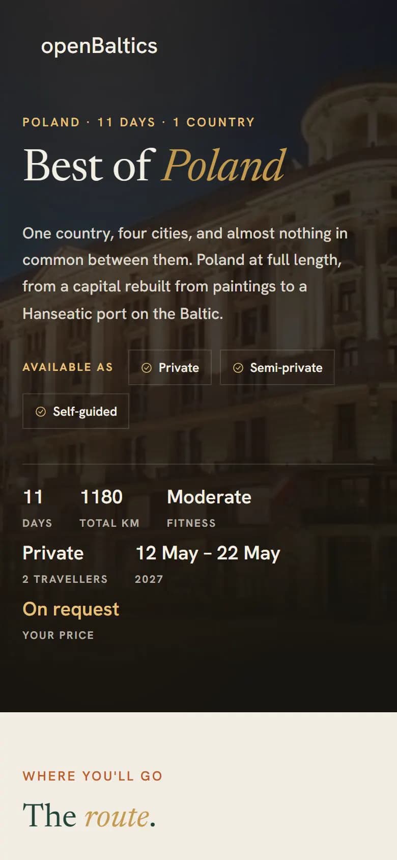 Best of Poland — the itinerary on a phone